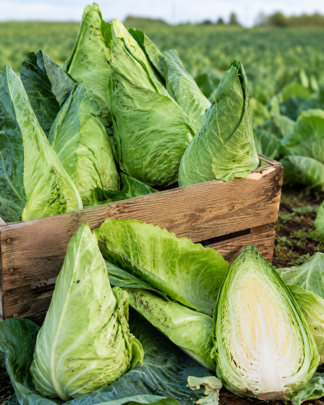 Bio Spitzkohl auf dem Feld