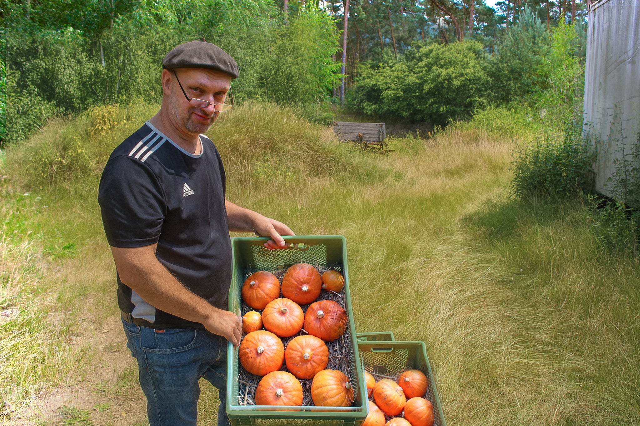 Michael Scharein mit der neuen Kürbisernte